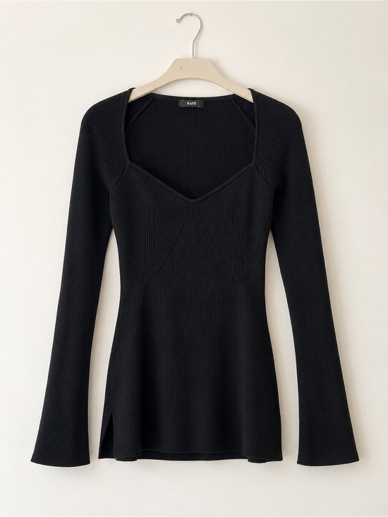 PAIGE Tops - $250 Paige Black Ribbed Long-Sleeve Knit Top